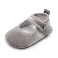 Citgeett Summer Infant Baby Girls Shoes Solid Color Velvet Princess Flats Casual Walking Shoes for Newborn Infant Toddler 5
