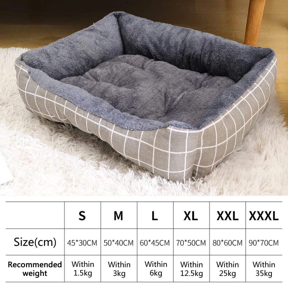 Large Dog Bed Warm Bed for Cats Sofa Dog House Thicken Cat Mat Breathable Basket for Dog Supplies