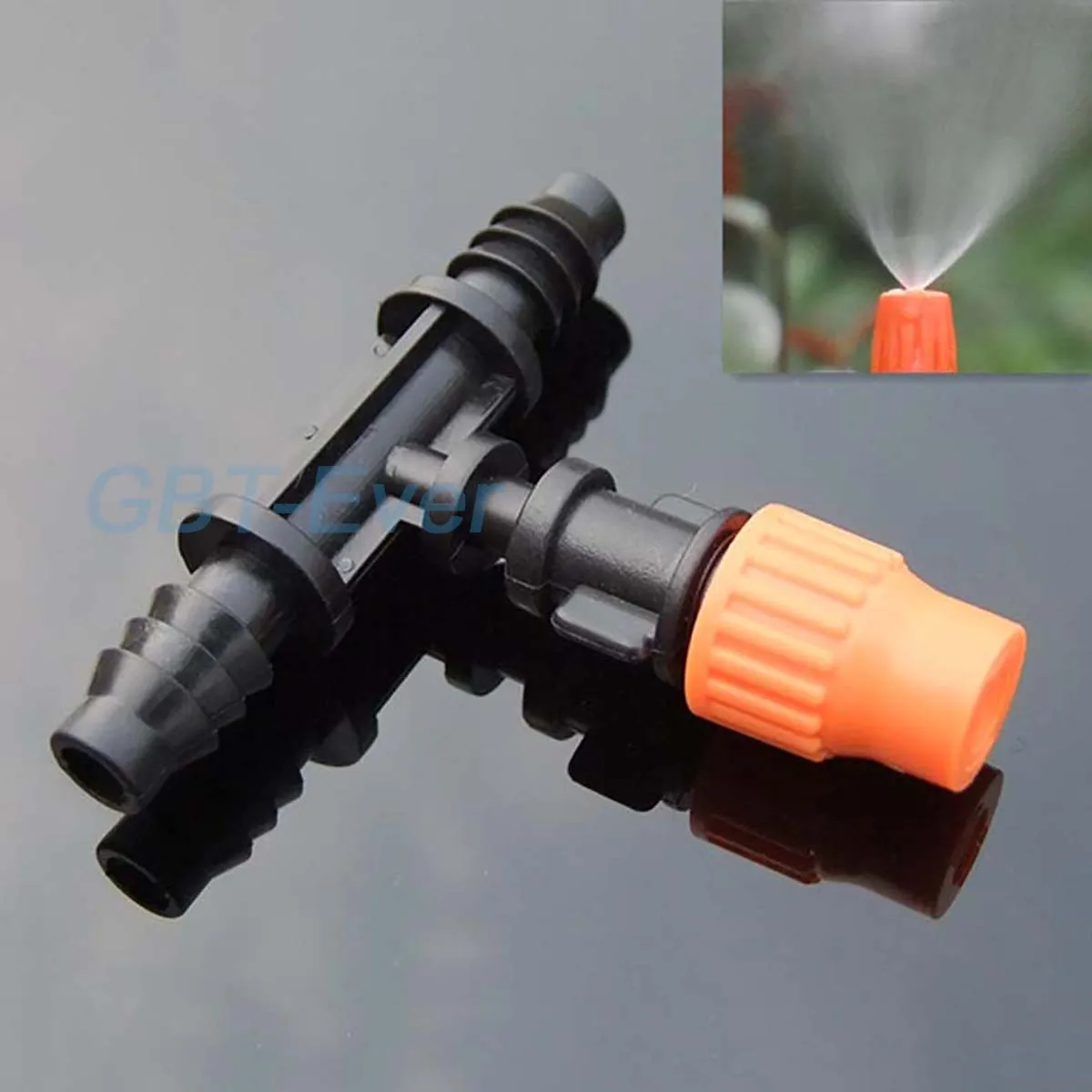 

2Pcs Tee Micro Irrigation System Fog Mist Cooling Nozzle Garden Greenhouse Adjustable Closable Three-way Spray Mist Nozzle