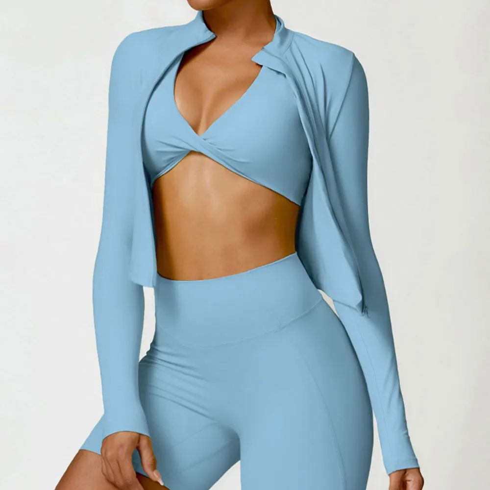 Women Gym Exercise Shirt Yoga Long Sleeve Sportswear Top Zipper Jacket Gym Push Up Workout Tops Running Cycling Sportswear sports jacket yoga jacket yoga top yoga shirt sports shirt sports t shirt