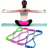 8-Shaped Elastic Band, Foam Handle Design, Suitable For Beginners To Stretch The Abdomen, Waist, Arms, Legs, Yoga, Pilates Fitness Training (3 Colors To Choose 1) - Image 5