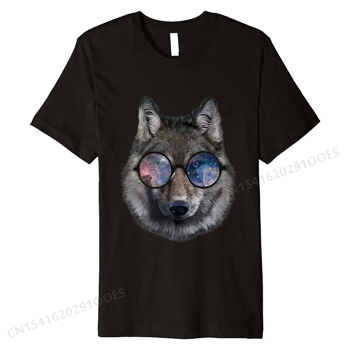 Grey Wolf In Space Galaxy Retro Round Sunglass T-Shirt Casual Normal Top Tees Magliette Da Uomo In Cotone Faddish