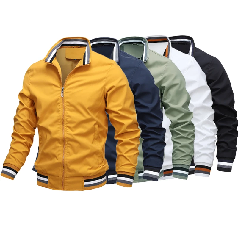 Spring Autumn Bomber Jacket Men Fashion Casual Windbreaker Jacket Coat ...