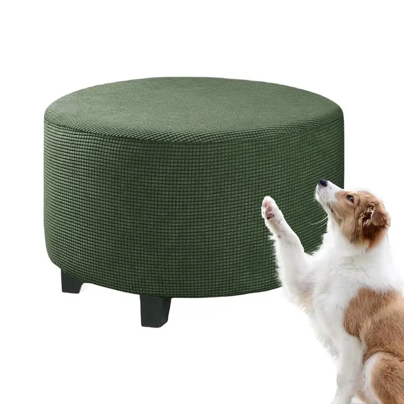 

Round Stool Cover Soft Ottoman Footstool Protector Elastic Footstool Slipcover For Living Room Home Decor House