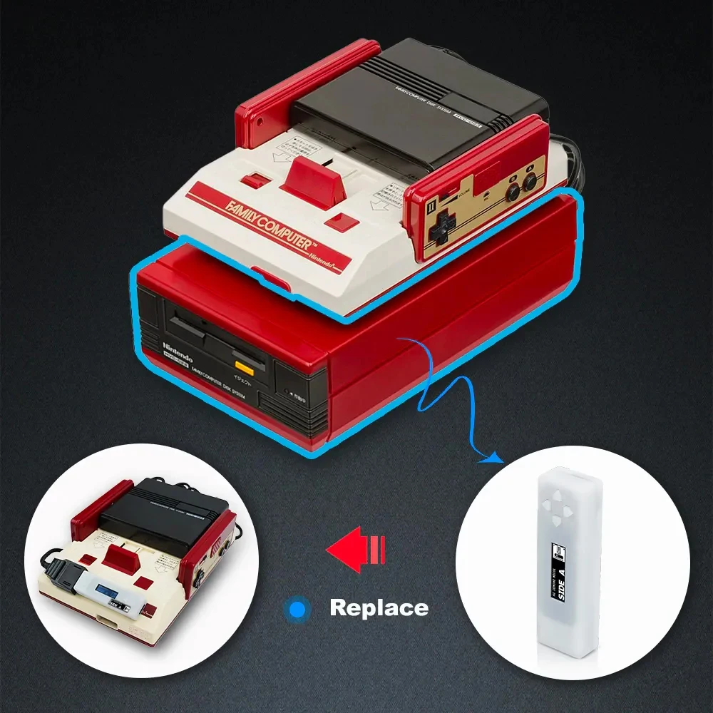 Emulatore Di Dischi Bitfunx Fc Per Emulatore Di Unità Del Sistema Di Dischi Famicom Con Display Oled Per Console Di Gioco Nintendo Fc Av