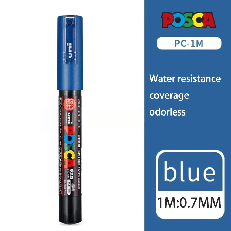 1PC Uni Posca Marker Stift Vollfarben PC-1M 3M 5m Acryl Marker Farbe Plufone auf Metall Glas Kunststoff Keramik Rock Reifen CD Papier – Detail 8