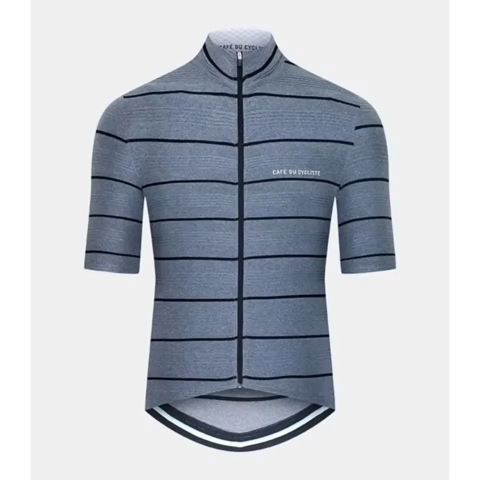 Cafe Du Cycliste Summer Men's Short Sleeve Cycling Jerseys Quick Dry Breathable Black/White Bike Clothing Ciclismo Maillot Tops