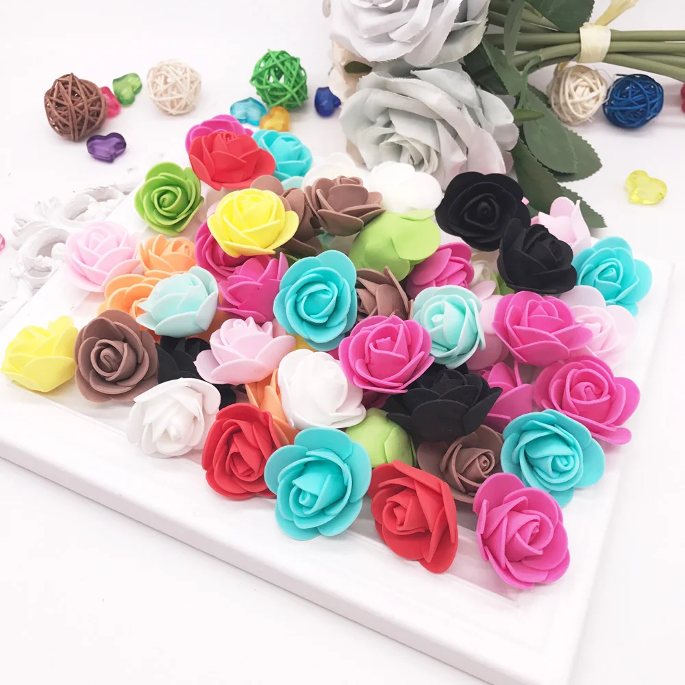 

Handmade DIY Valentine's Day Flower Head Wreath Gift Artificial Flowers Wedding Decoration Party Supplies Foam Rose Flower
