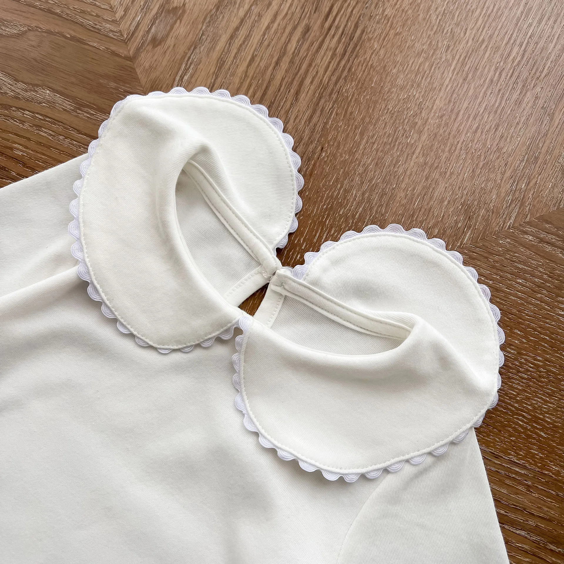 Children Clothes Girls Cute Shirt Spring and Autumn New Girls Baby Korean Style Doll Collar Solid Color Simple Blouse