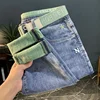Men's Slim Fit Jeans Casual Embroidered Bootcut Long Pants Spring Summer New Style Trendy Brand Korean Version Versatile Trouser