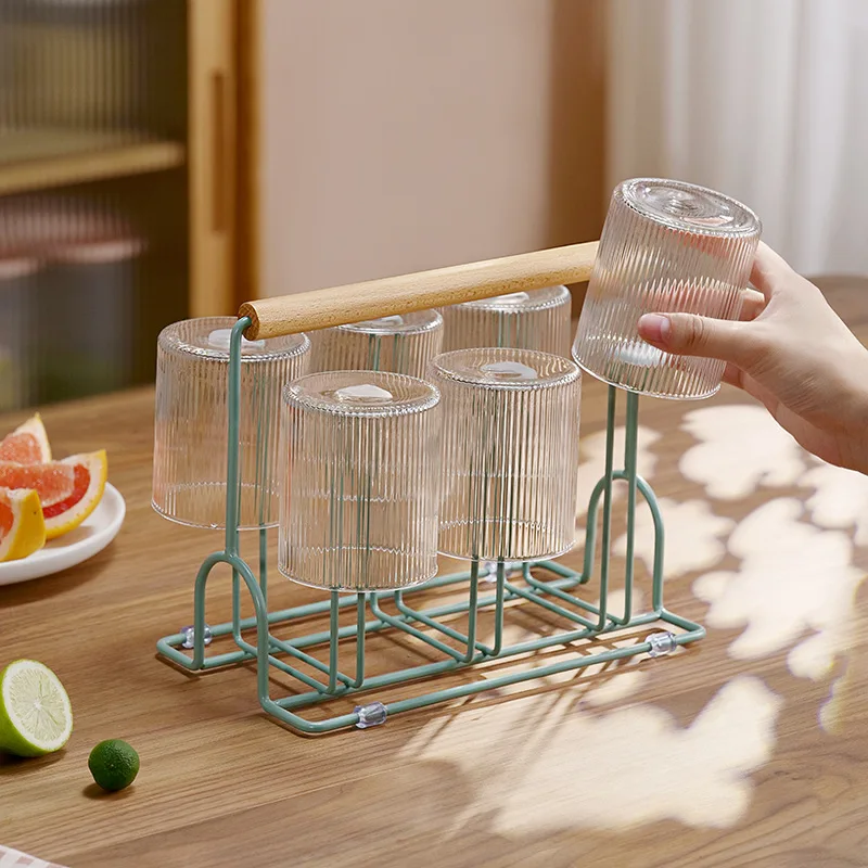 

Kitchen Utensils Wrought Iron Cup Holder Creative Household Drain Cup Shelf for Kitchen Cup Storage Rack Hanging Drainer Storage