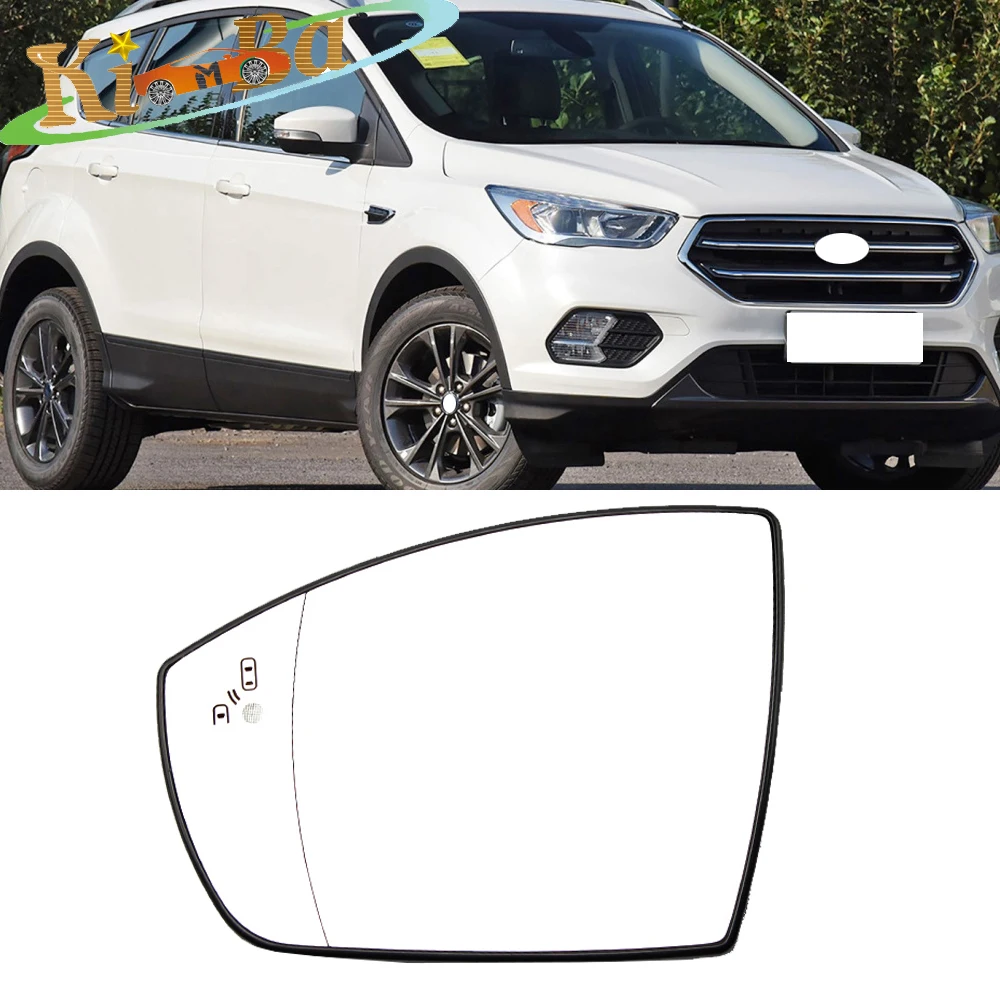 

KIMBA For Ford Escape Kuga 13-19 Side Rearview Mirror Glass With Blind Spot Warning Assist Mirror Reflector Lens Heated