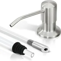 304 สแตนเลสสตีลกด-ประเภทอ่างล้างจานเครื่องจ่ายสบู่ 17 ออนซ์/500 มิลลิลิตร 120 มิลลิเมตรหลอดห้องครัวห้องน้ําปั๊มสบู่เหลว 1