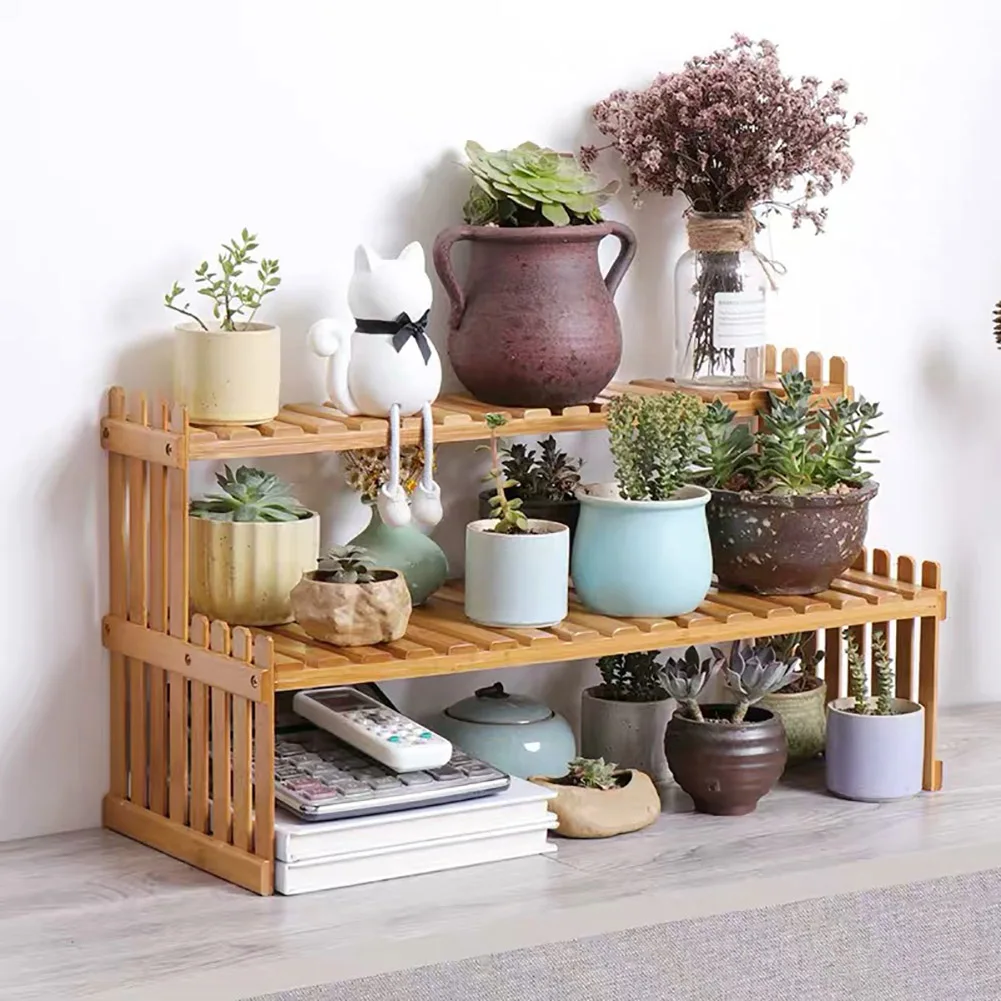 2 Tier Decorative Tabletop Wood Plant Stand Display Shelf: 3 - 5 Days Free Delivery Only UK