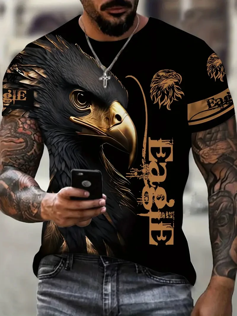 

The New 2024 All kinds of strange animals 3D T-shirt for Men Hip Hop O Collar Short Sleeve Top Men's T-shirt Oversized T-shir