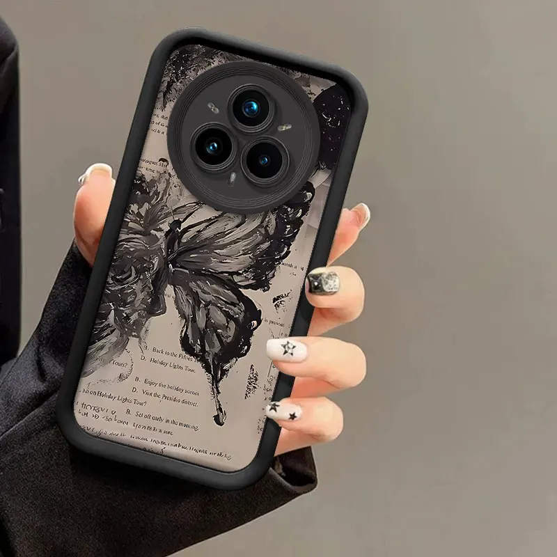 Flexible Silicone Shockproof Case with Cartoon Butterfly Print Pattern
