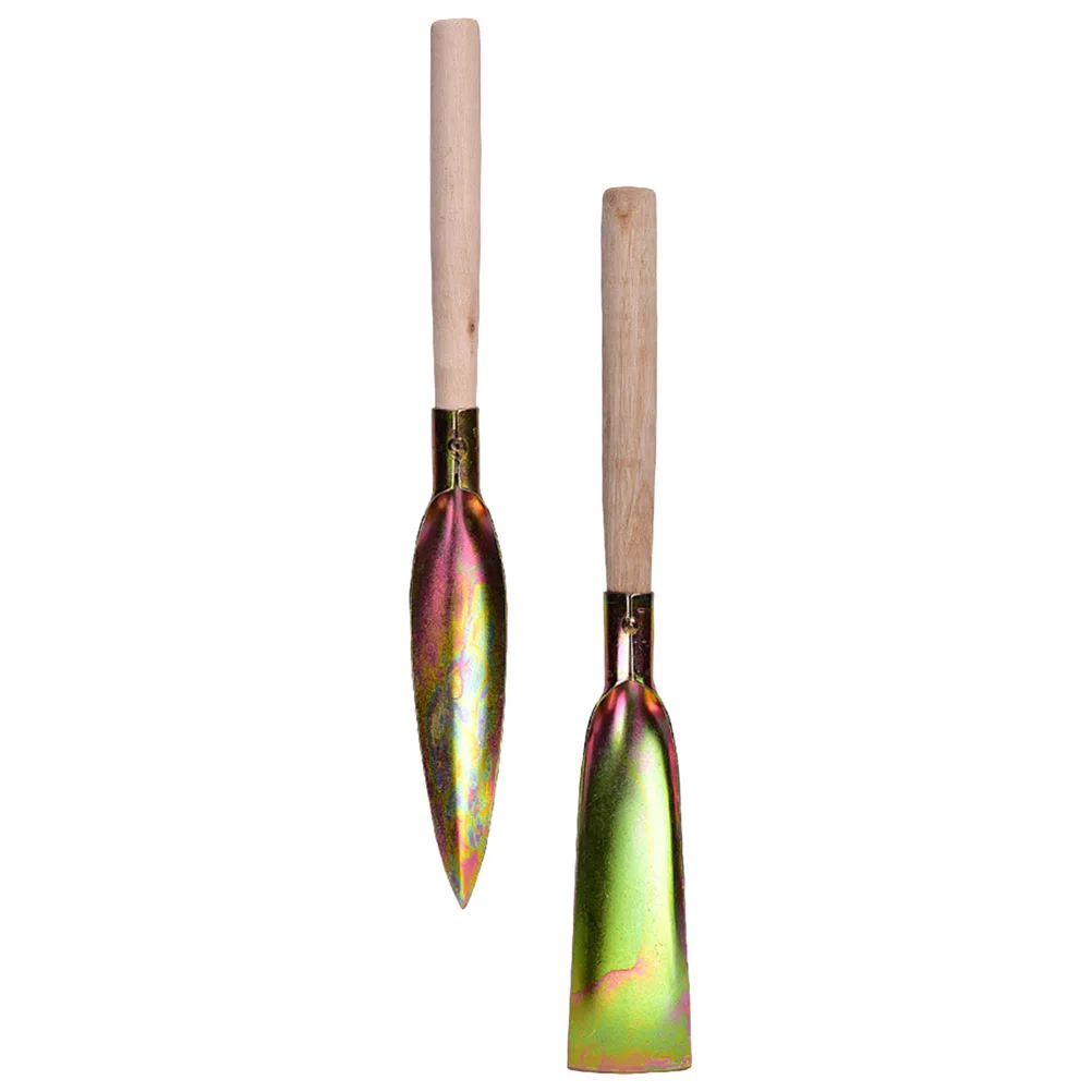 2 Pcs Small Flower with Wooden Handle Garden Tool Plant Electric Household Planting Child Gardening