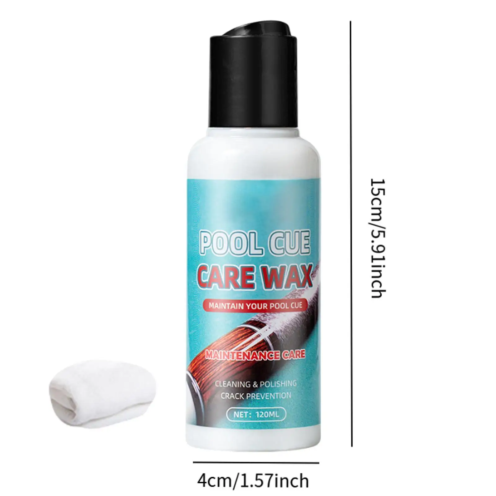 Pool Cue Polishing Wax Cue Stick Polisher Protective with Towel 120ml Cue Pool Cue Polishing Wax Cue Stick Polisher Protective with Towel 120ml Cue