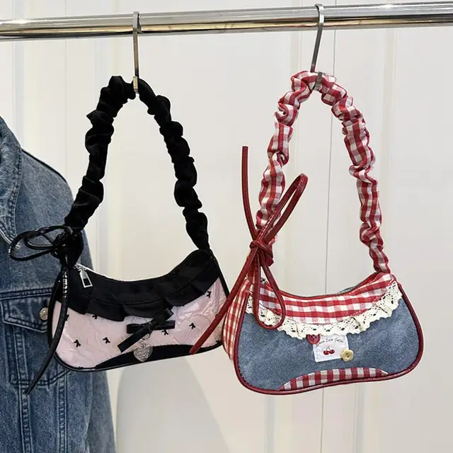Mini sacs à main à grille de mode, sangle d'épaule réglable, sac de transport coréen à main, sac à bandoulière simple, pochette sous les bras 1