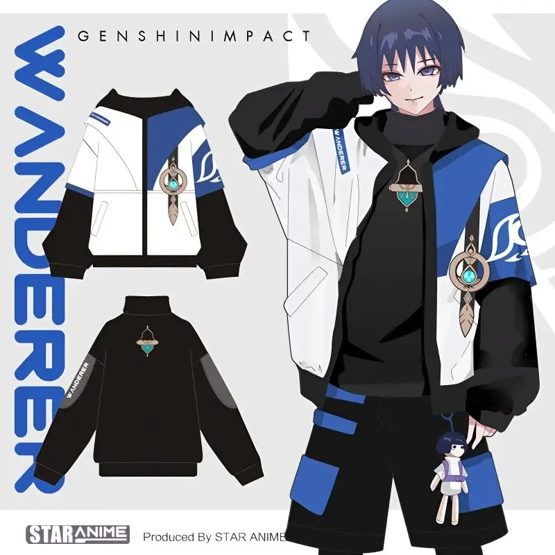 

Game GenshinImpact Scaramouche Wanderer Cyno Tighnari Doujin Hoodie Sweatshirt Jacket Casual Wear Anime Cosplay Costume