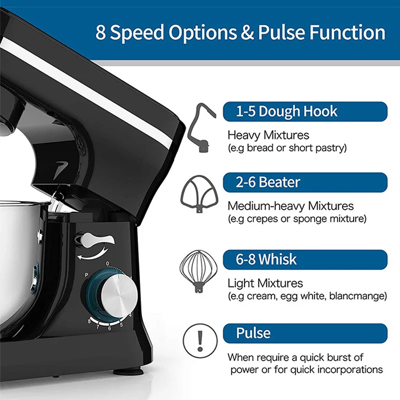 Household Chef Machine Multi functional Commercial Desktop Electric Eggbeater Food Mixer 110V220V and Noodle Machine