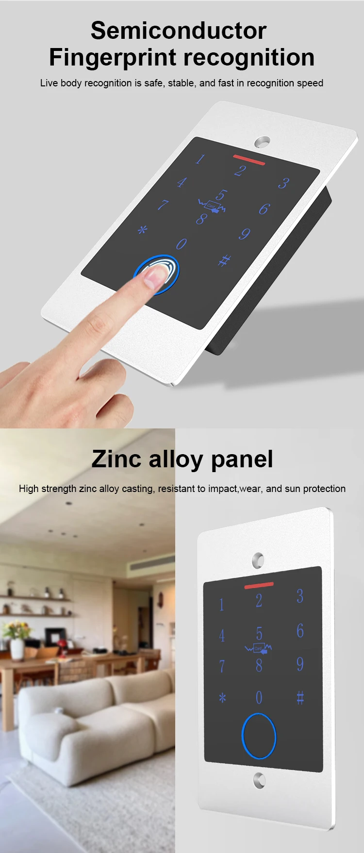 WiFi Tuya Smart Door Lock Keyboard RFID Access Controller Waterproof Metal Keypa