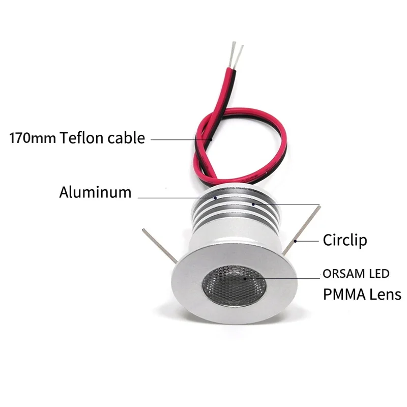 EtrnLED 미니 스팟 Led 조명 12V 24V 인테리어 초점 매립형 스포트라이트 캐비닛 쇼케이스 천장 조명 고휘도 1W 2W 3W