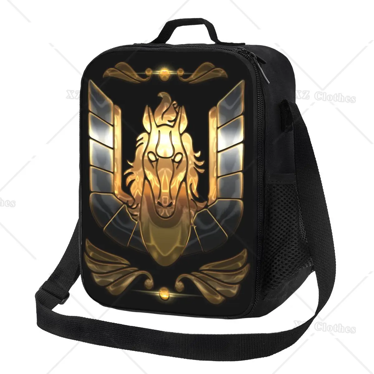 

Saint Seiya Pegasus Bronze Portable Lunch Box Anime Cooler Thermal Food Lunch Bag with Pocket for Men Kids School Picnic Trip
