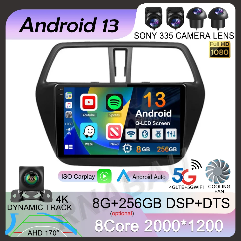 

Android 13 Carplay Auto WIFI+4G Car Radio For Suzuki SX4-CROSS 2014-2017 Multimedia Video Player Navigation GPS Stereo Head Unit