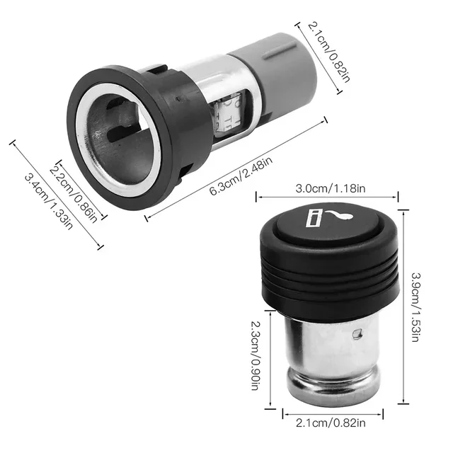 Practical Plug Socket Outlet Cigar Lighter 21mm / 0.8in 28mm / 1.1in Cigar Lighter Assembly Interior Car Parts - Image 3