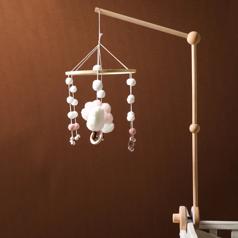 Wooden Mobile Bracket 0-12 Months Toy Crib Bell Floor Stand Newborn Crib Bell Hanging Stand Baby Crib Bell Stand Baby Rattle Toy