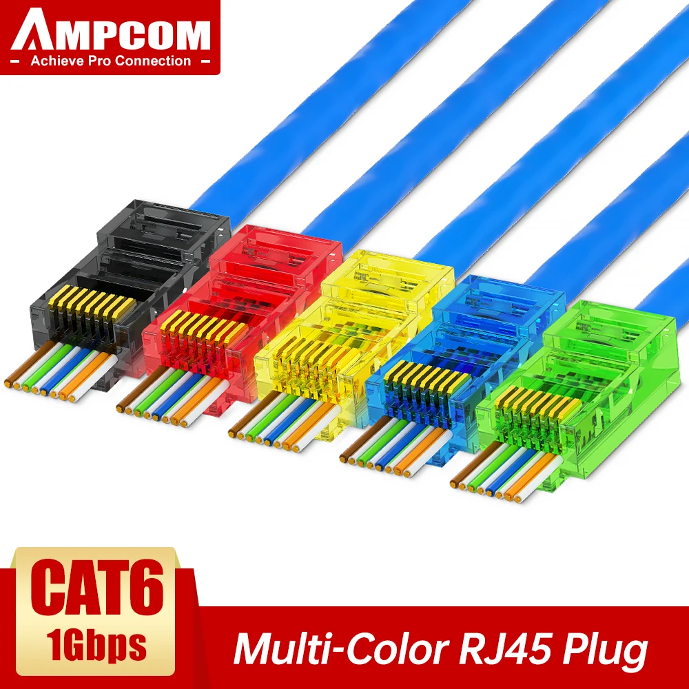 RJ45 Plug Cat6 Pass Through Connectors EZ to Crimp Modular