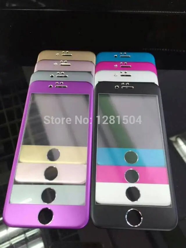 

100 комплектов полноэкранное покрытие из титанового сплава 2.5D 9H Закаленное стекло Защитная пленка для экрана для iPhone 6 iPhone 6G 7G 4,7 дюймов