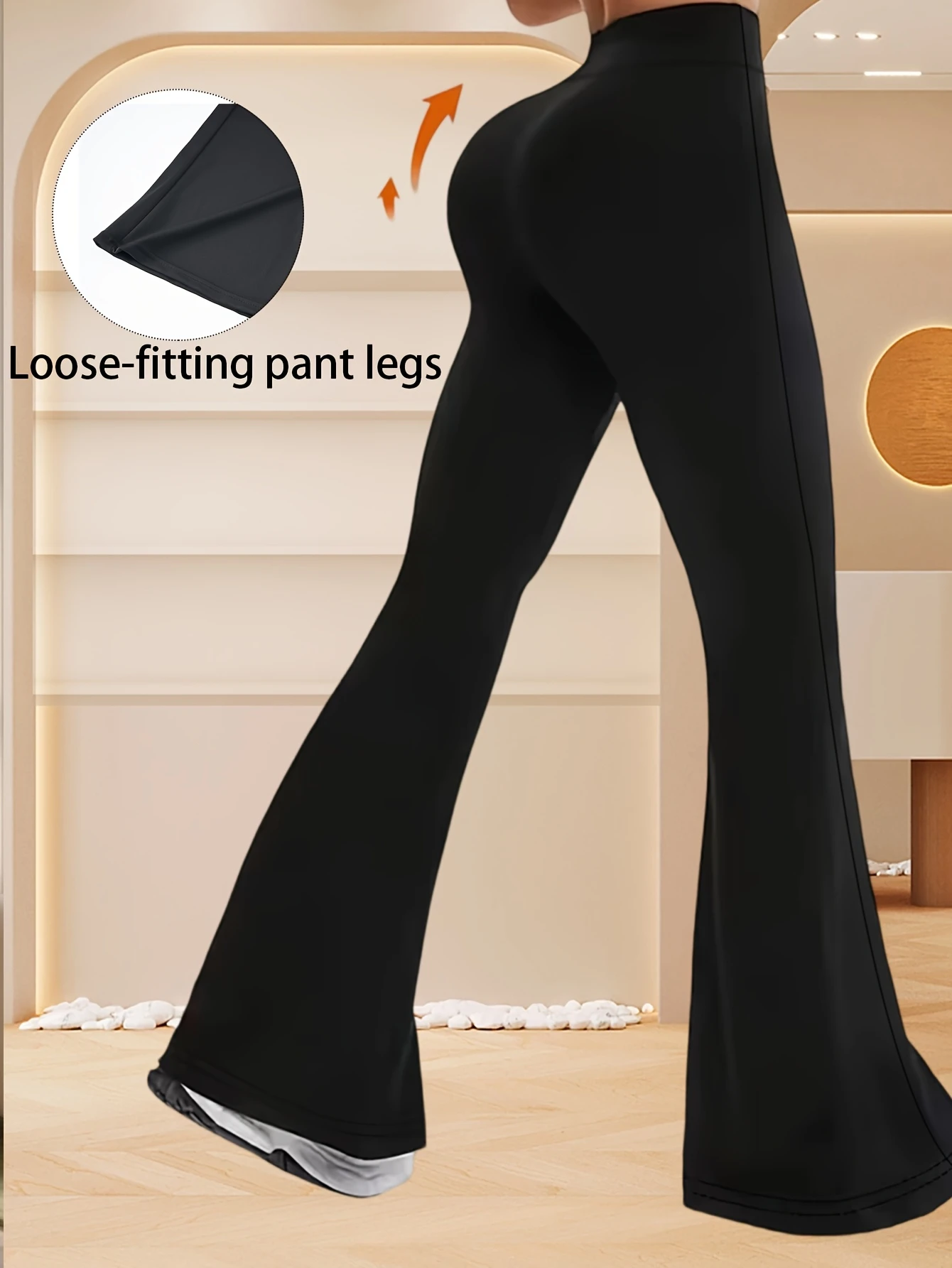 Ladies Cross Waist Bell Bottom Leggings High Waist Butt Lifting Lightweight Yoga Pants Stretch For Workout Sports Daily Wear 4