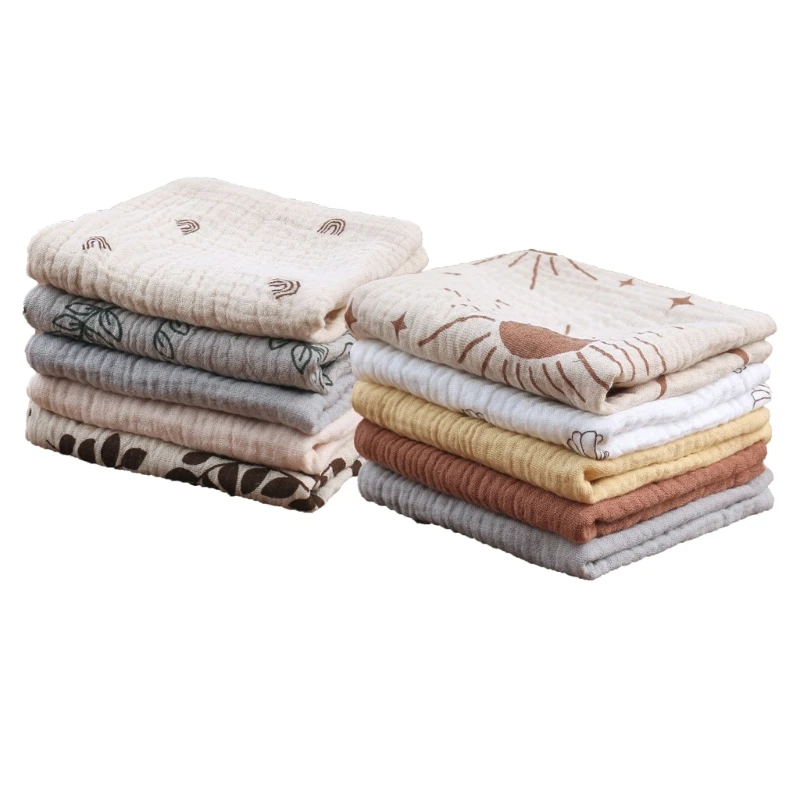 10PCS Infant Wash Cloth Square Cotton Face Towel Baby Muslin-Handkerchief  Feeding Bibs Skin Friendly Nursing Burp Cloths - AliExpress