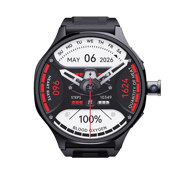 Android 4G SIM Smartwatch, Large 1.73-inch AMOLED Display, 3 GB RAM + 32 GB Storage for Men and Women, Rotating Camera, Wi-fi, GPS, 800 MAh Battery, Activity Tracker