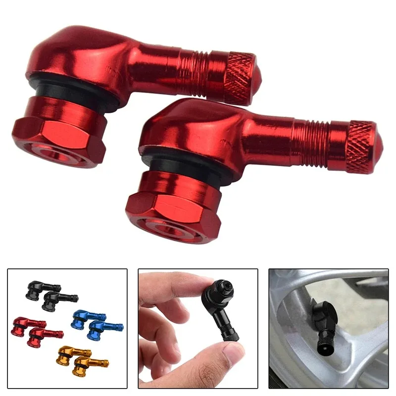 

2pc Motorcycle Wheel Tire Tubeless Stems Aluminum Alloy Valve Motorcycle Rim 90 Degree Angle fit for Rim Wheel Parts 4 Colors