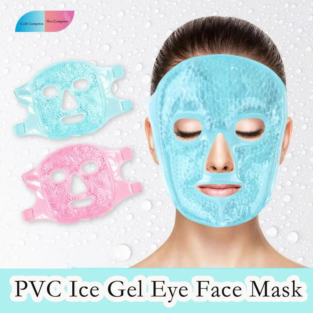 SPA Ice Cold and Hot Heat Full Face Eye Mask Sleeping Ice Pack Reduce Face Puff Dark Circles Gel Beads Compress for Women