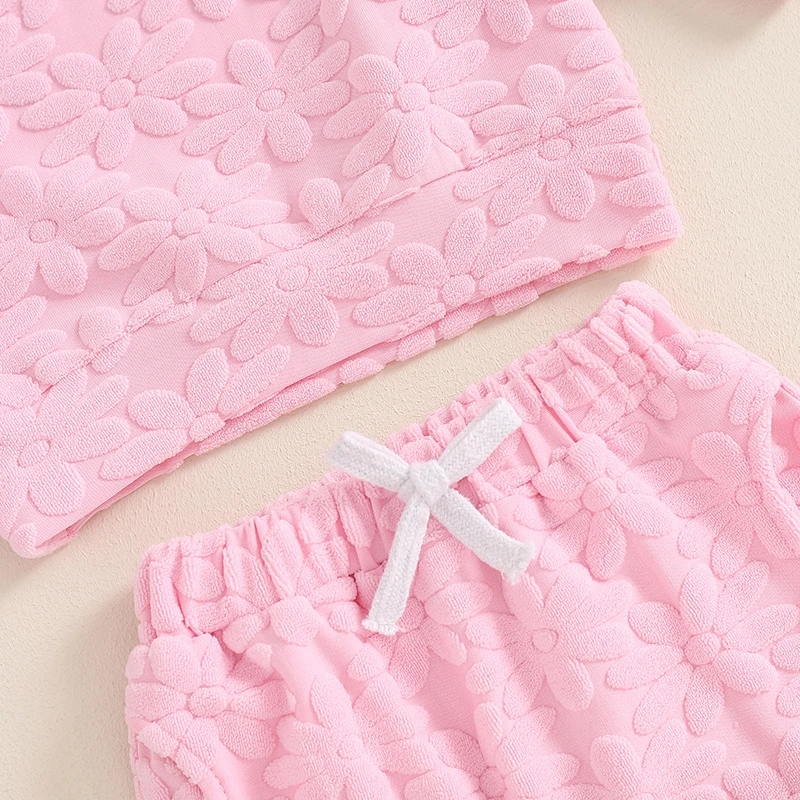 -05-22 Lioraitiin Toddler Girl Fall Outfit Daisy Embroidery Long Sleeve Sweatshirt with Elastic Waist Pants Headband Set