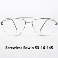 Безвинтовые воздушные титановые очки в оправе, квадратные многоугольные очки с двойным лучом, сверхлегкие, ручная работа для женщин и мужчин, датский бренд Edwin