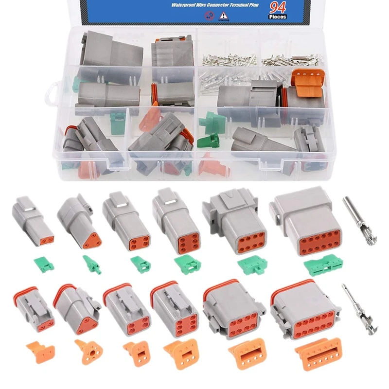 

94 Pcs Car Wire Connector 2 3 4 6 8 12-Pin Car Wire Harness Waterproof Connector For Motorcycles Scooters Cars