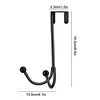 Metal Twin Hooks Metal Prong Shower Door Hooks Hanger Twin Hooks Organizer For Hang Coats Hats Robes Towels Black 6