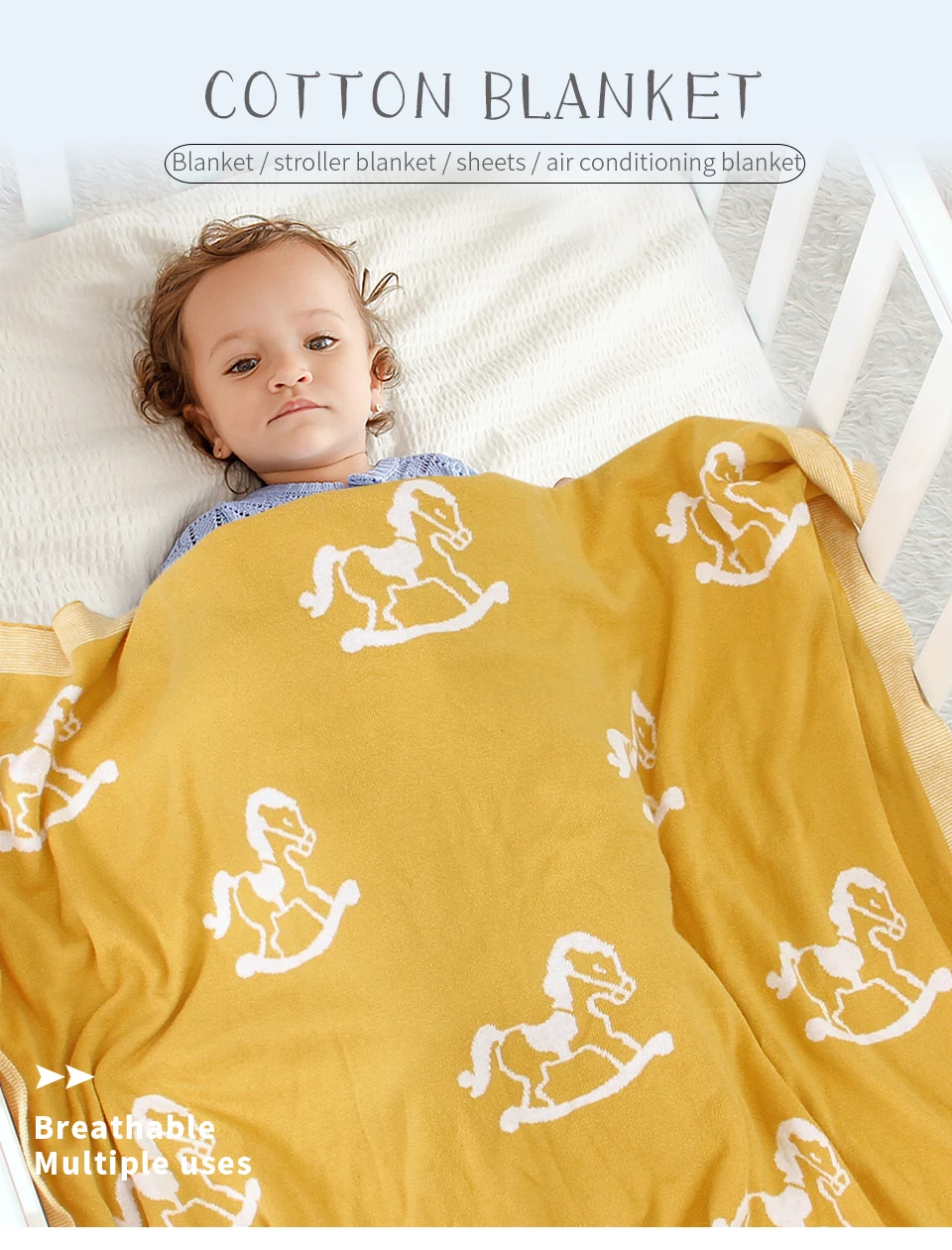 Description Picture 2 of itemBaby Blankets All Seasons Comfortable Newborn Boys Girls Cotton Stroller Bassinet Swaddle Wrap Sleep Covers Stuff 100*80cm Mats