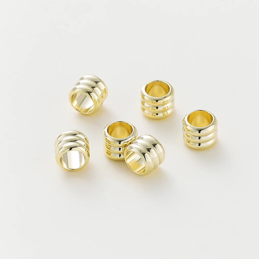 20 30 50 teile/los 14K 18K Gold Überzogene Zylinder Charme Metall Perlen Lose Spacer Perlen Für Armband DIY schmuck Machen Zubehör – Detail 3