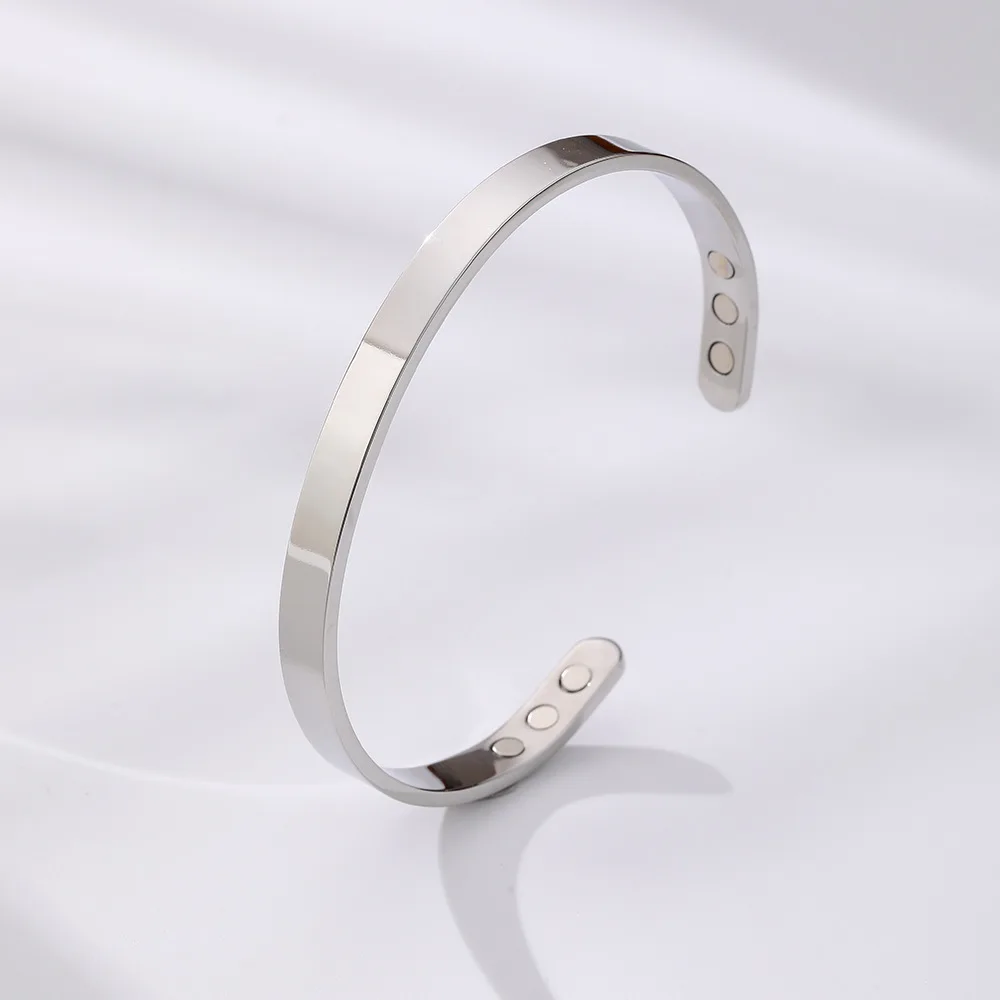 Elegant Titanium Steel & Copper Magnetic Bracelet – Adjustable Wellness Jewelry Gift