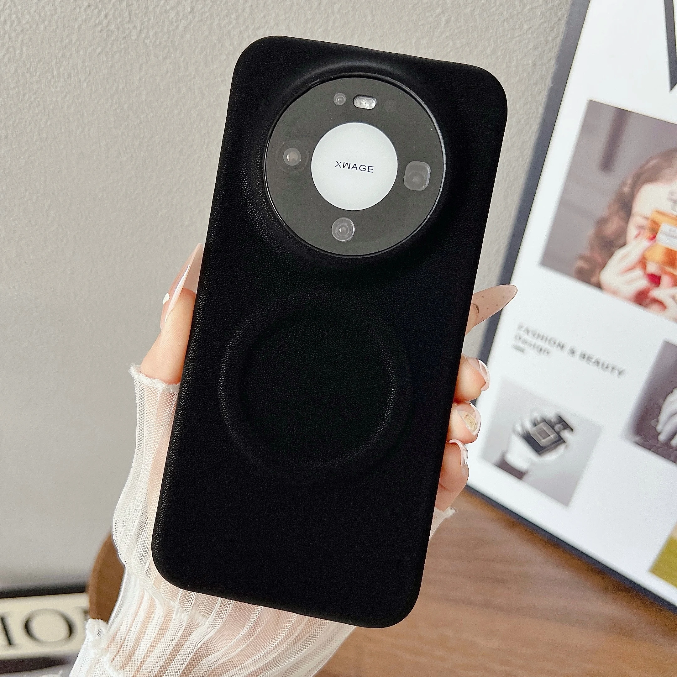 Luxury Frameless Leather Magnetic Case with Magsafe-Compatible Matte Finish