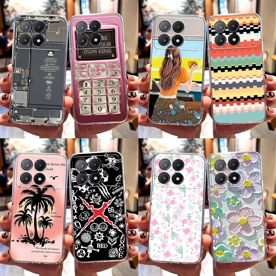 Per Xiaomi Poco X6 Pro Case Poco X6 Pro Cover Fashion Pattern Protezione Trasparente Soft Tpu Capa Per Xiaomi Poco X6 Pro 5G Case