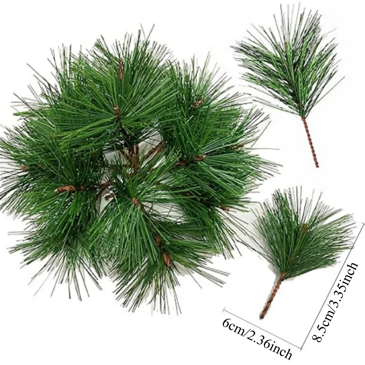 Artificial Green Pine Needle Picks for Festive Christmas and Holiday Decor (10-100pcs)