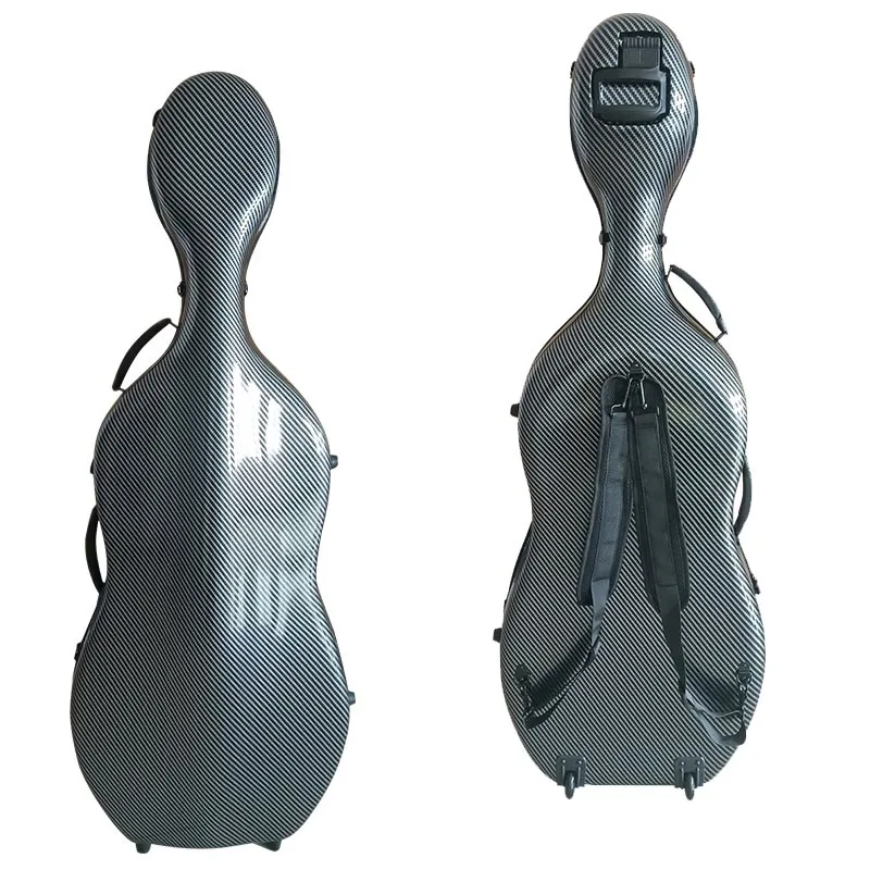 Dobrý cena violoncello pouzdro 4/4 7/8 3/4 1/2 1/4 uhlík vlákno vyztužené továrna bezprostřední prodej multi-color vodotěsný violoncello skříňka