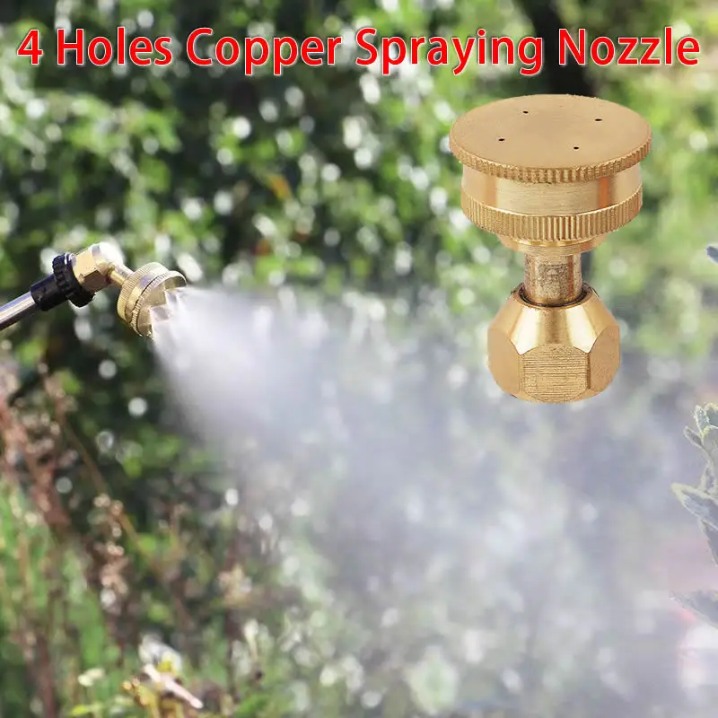 

4 Holes Copper Atomization Spraying Nozzle End For Pressure Electric Hand Sprayer Outdoor Garden Pesticide Spray Accessories